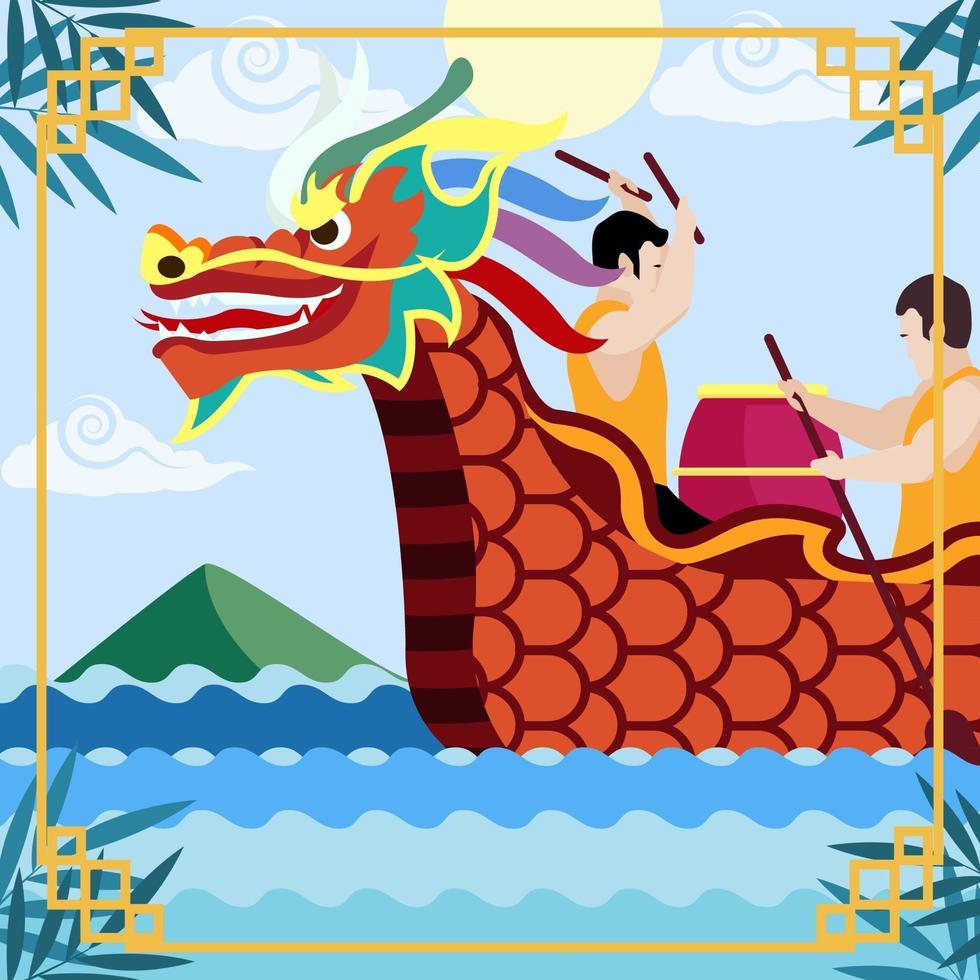 Dragon boat festival illustration vector