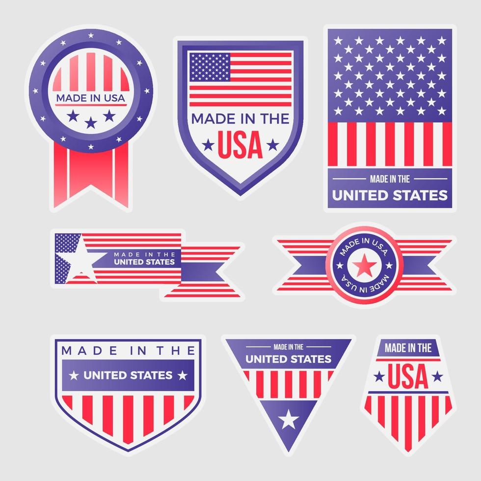 hecho en los logotipos de etiquetas de los estados unidos de américa vector