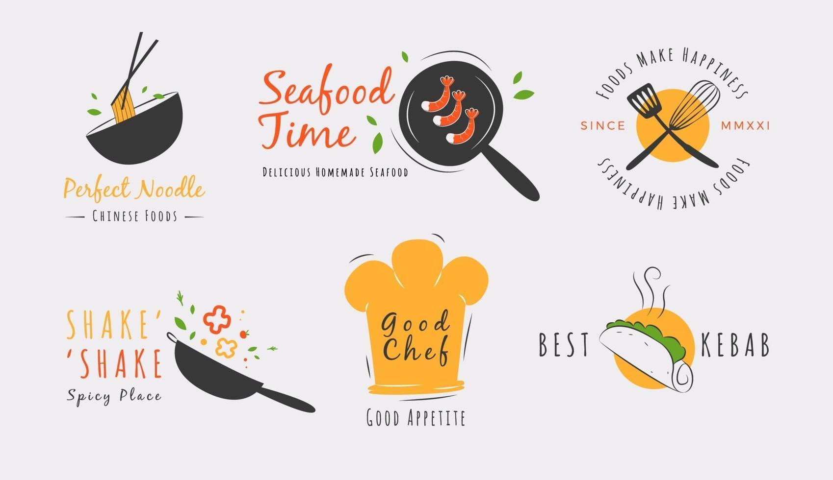 Delicious Logo Collection of Foods vector