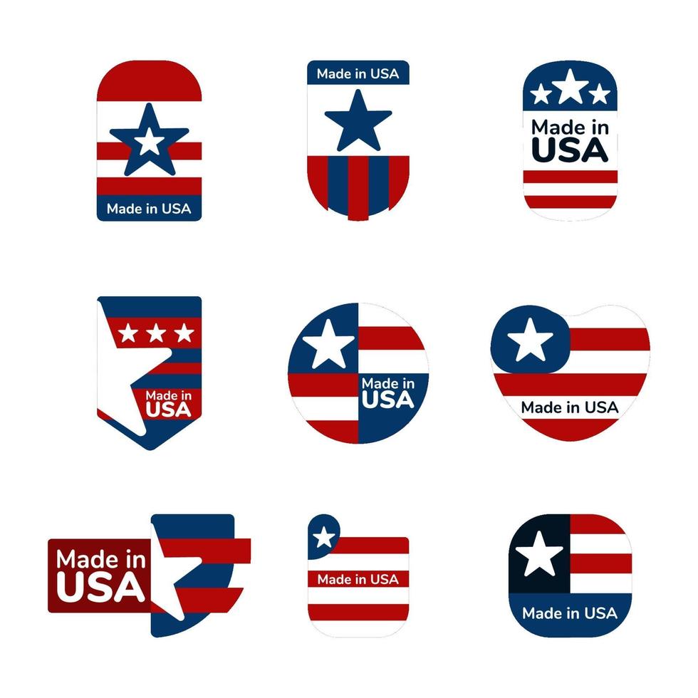 hecho en el logo de estados unidos vector