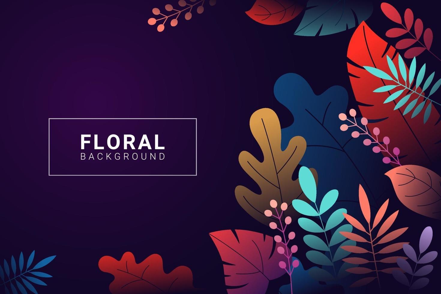 Floral background with gradient colors vector