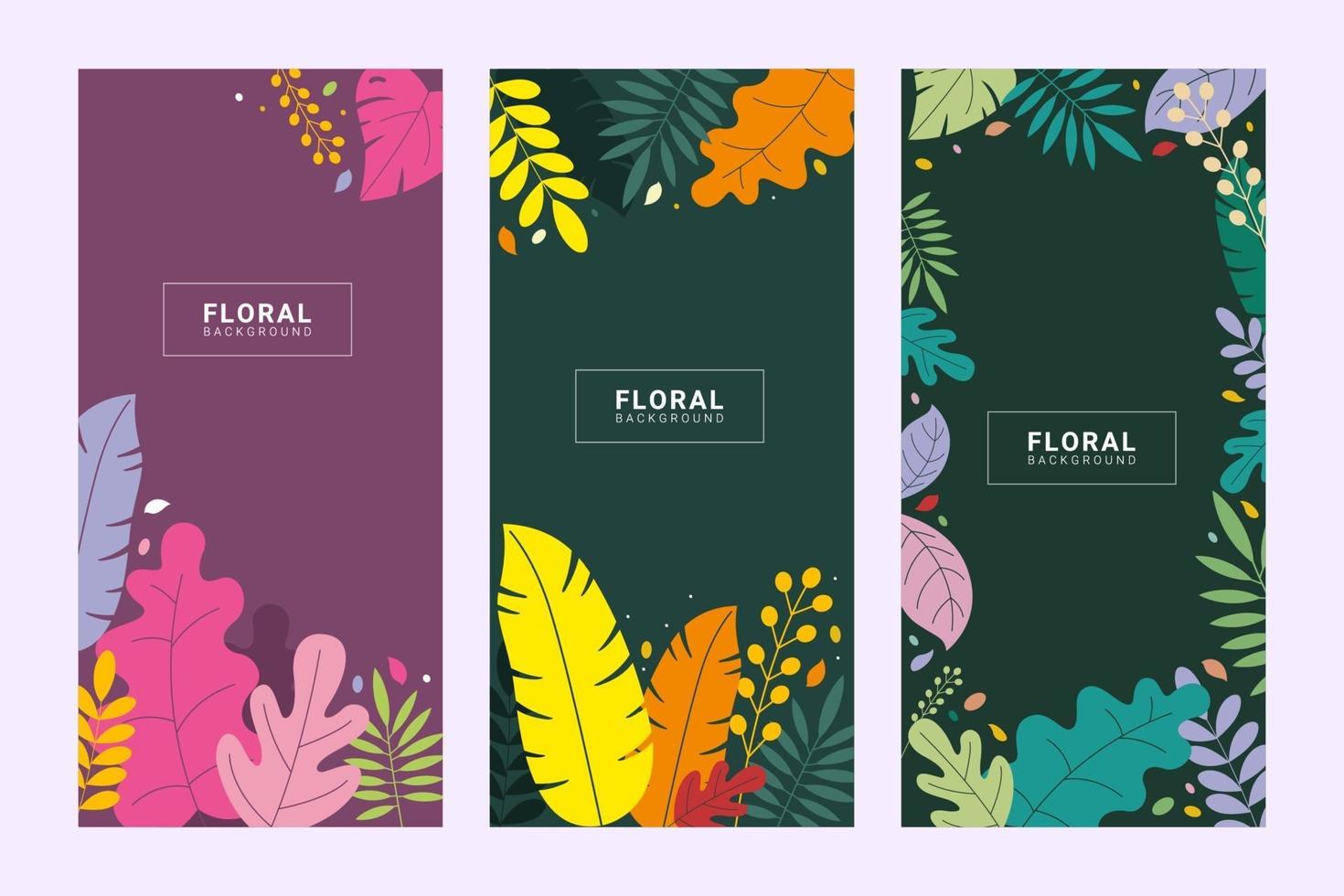 Floral background with gradient colors vector