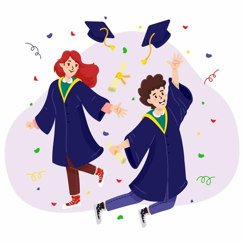 Student Celebrate Their Graduation vector