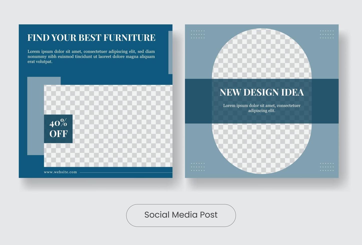 Furniture social media post banner template vector