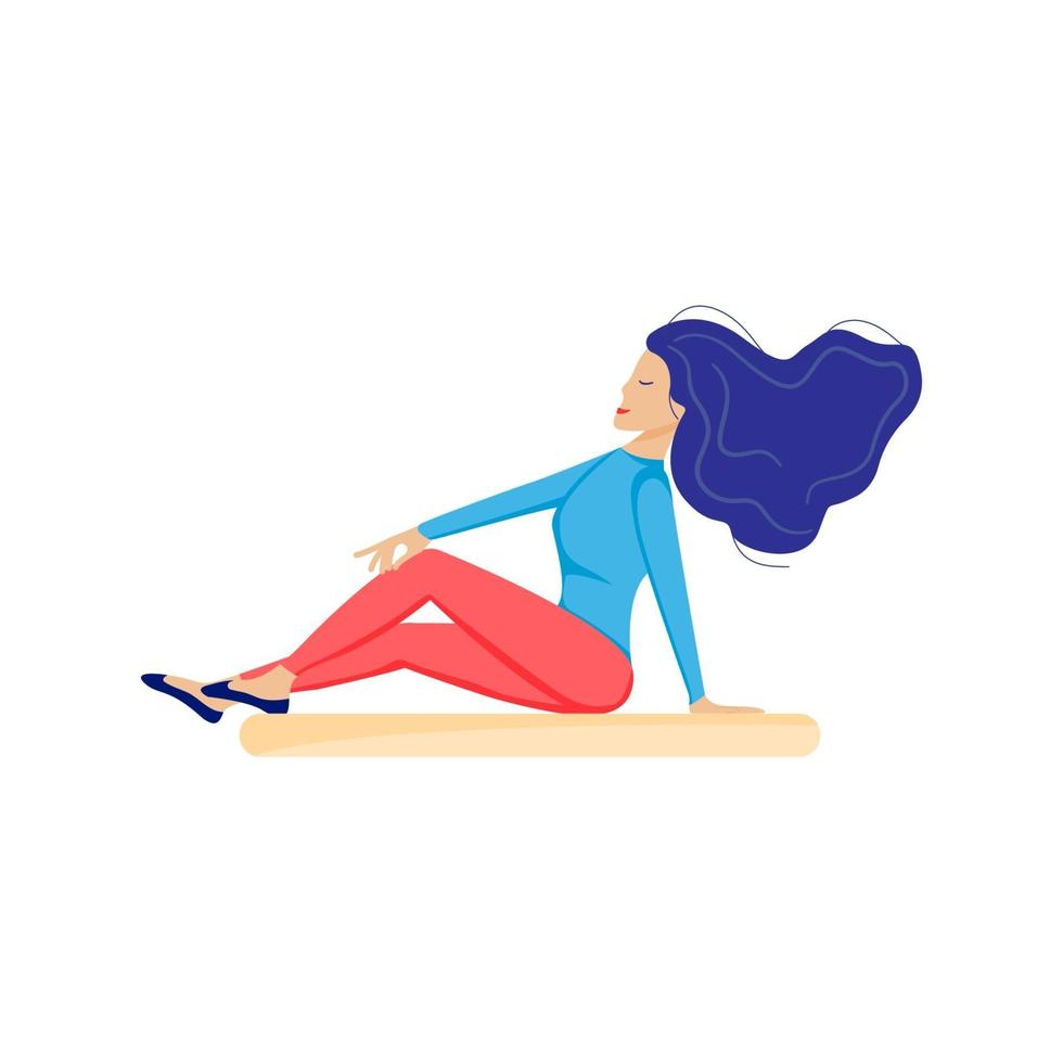 woman sitting down vector