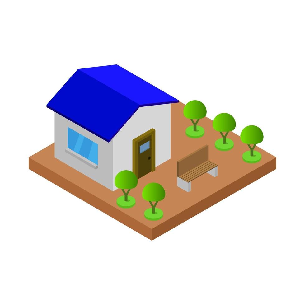 Isometric House On White Background vector