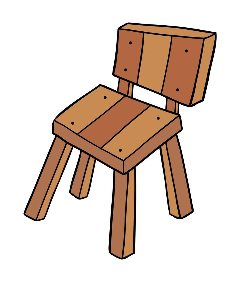 ilustración vectorial de dibujos animados de silla de madera vector
