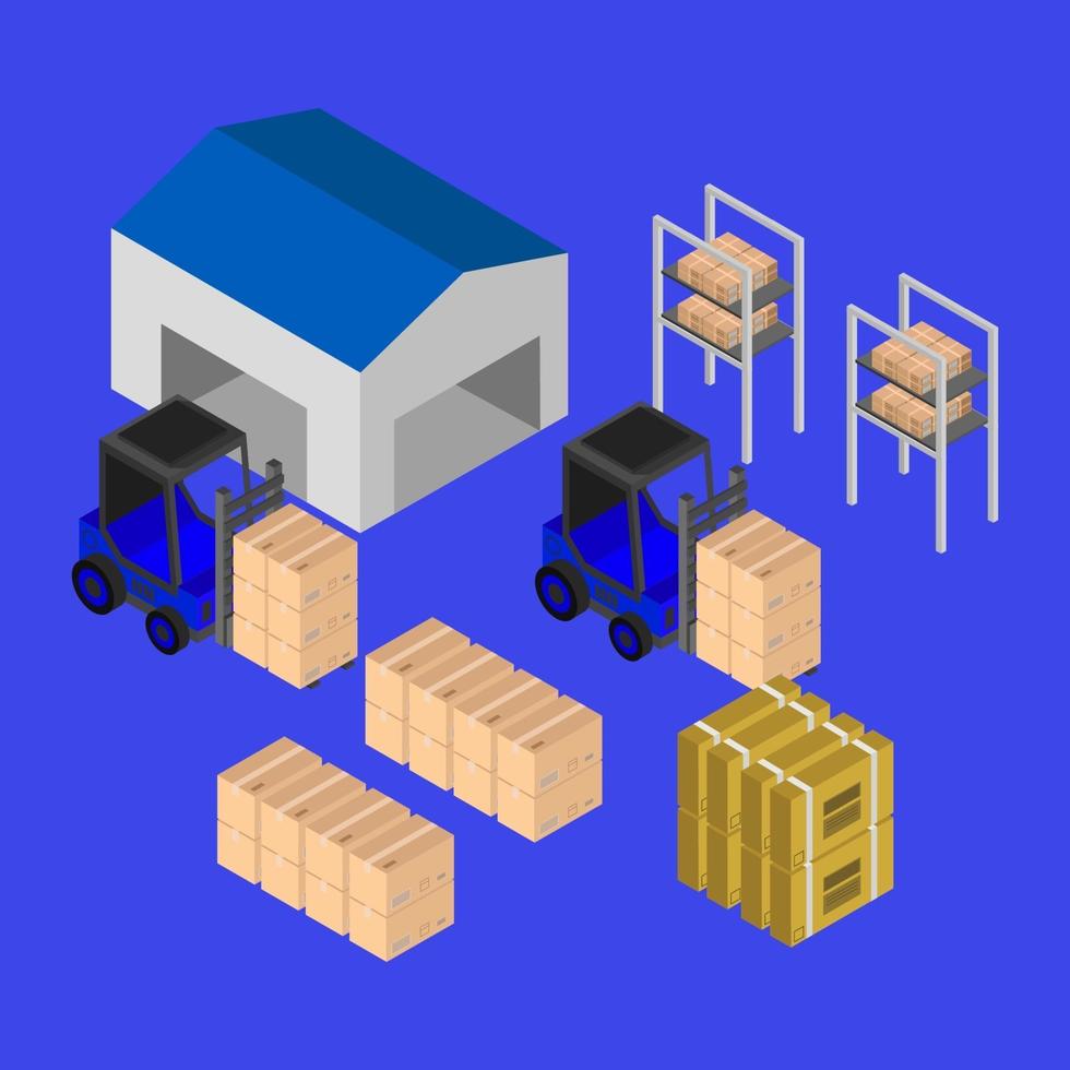 Isometric Warehouse Design vector