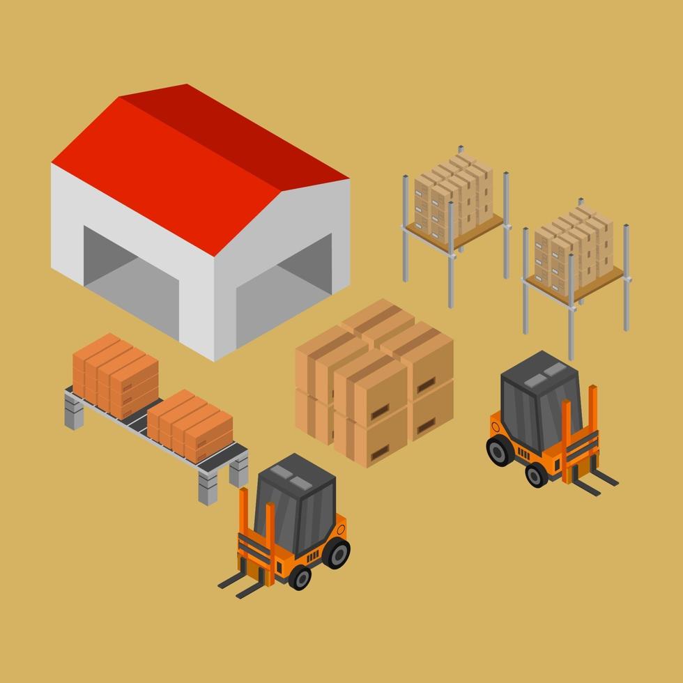 Isometric Warehouse Design vector