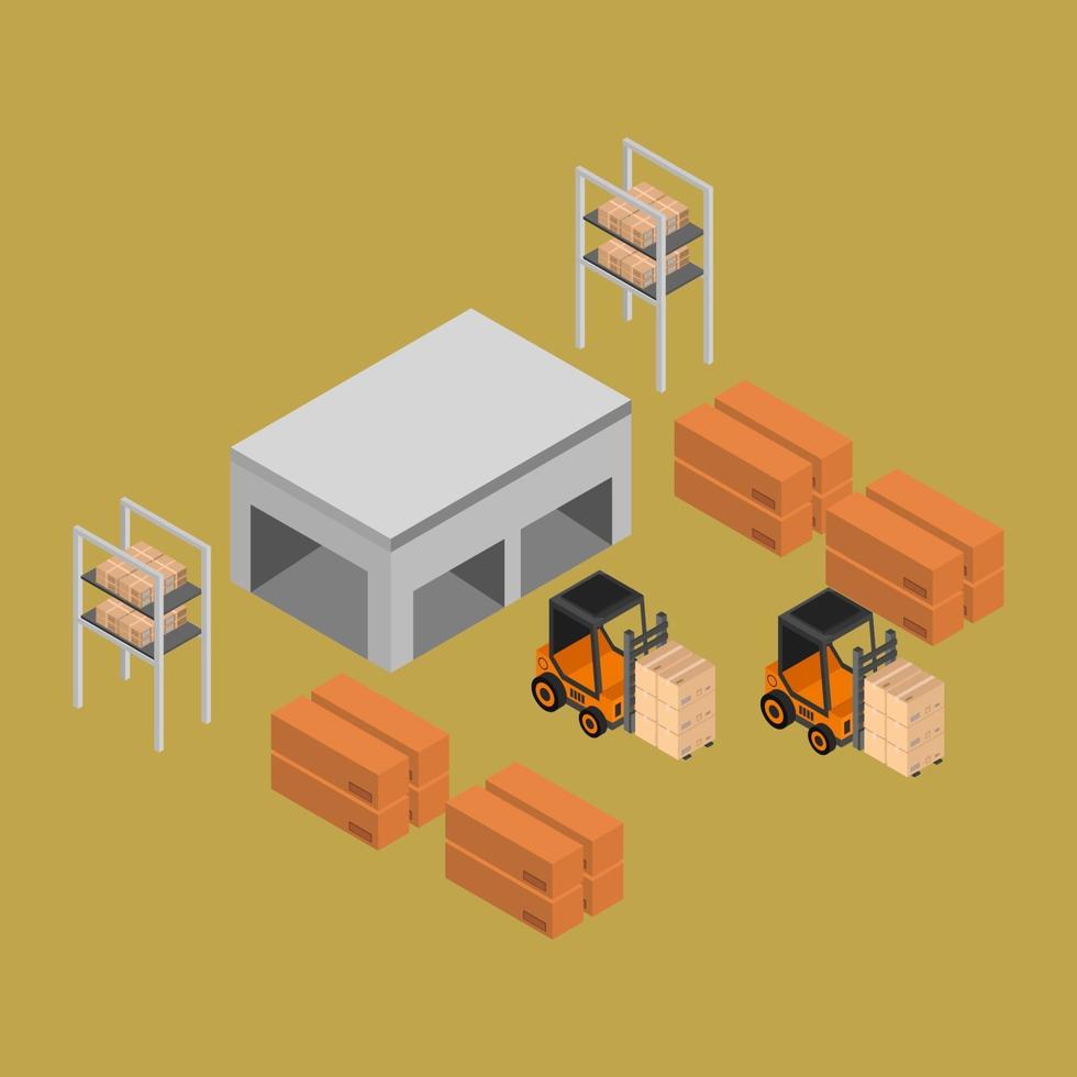 Isometric Warehouse Design vector