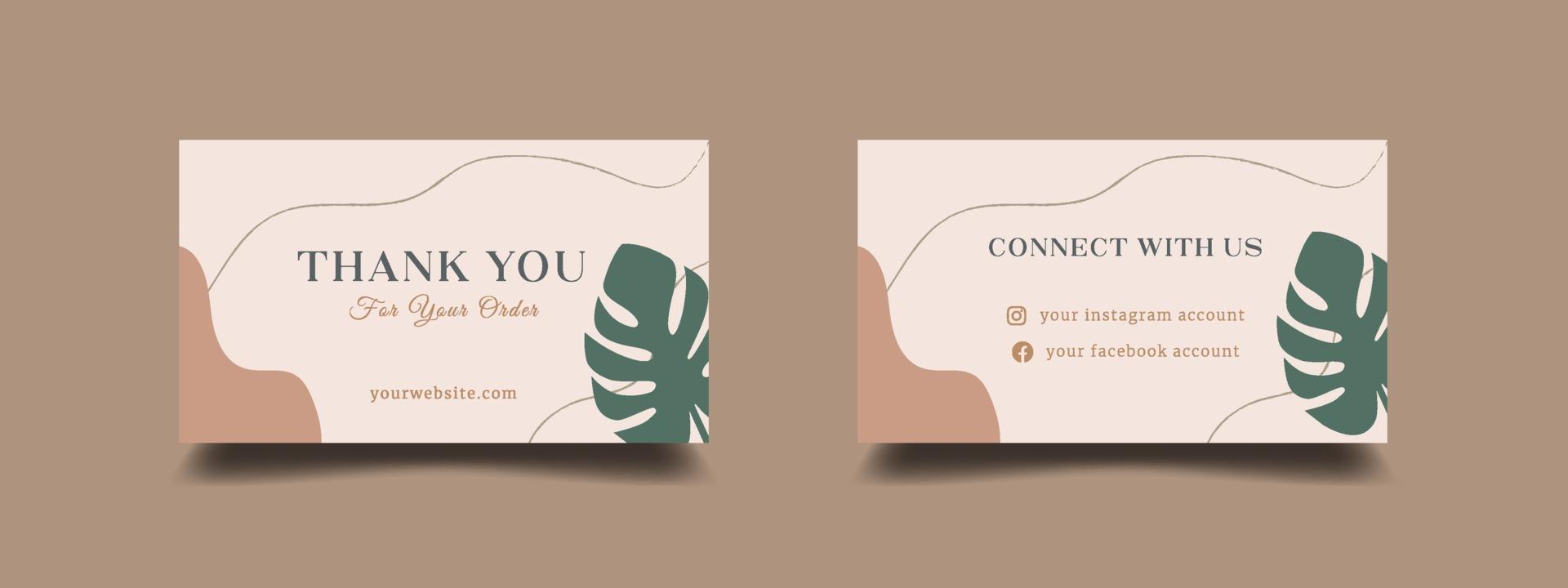 Thank you for your order card design template vector