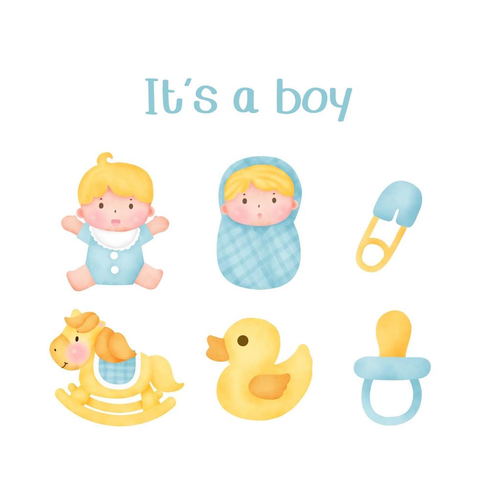 baby shower it is a boy elements vector