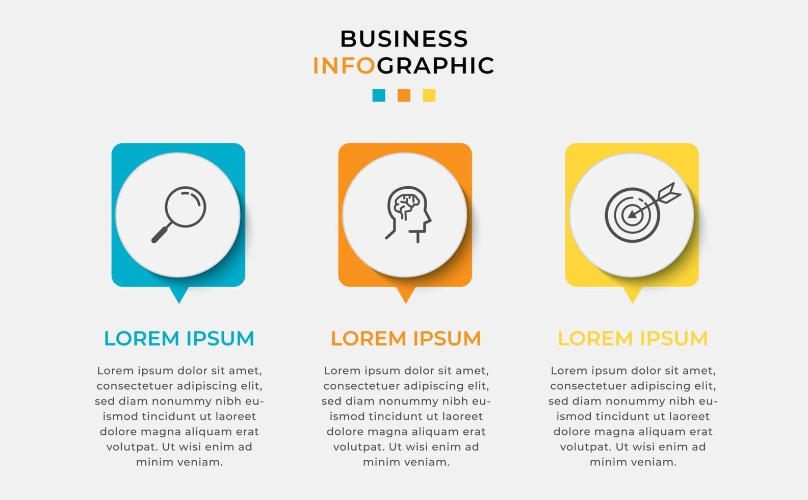 Vector Infographic design business template with icons and 3 options or steps Can be used for presentations