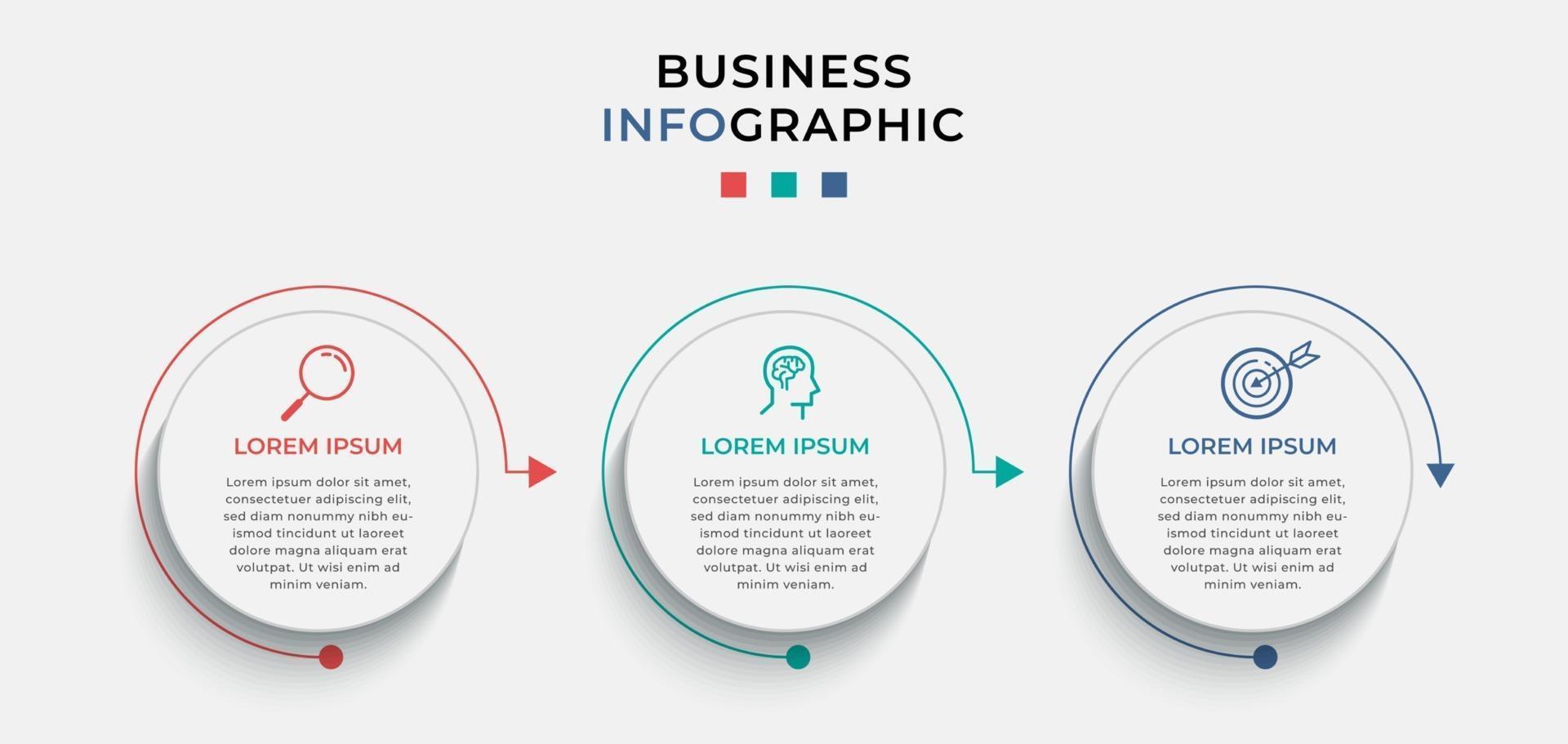 Vector Infographic design business template with icons and 3 options or steps Can be used for presentations