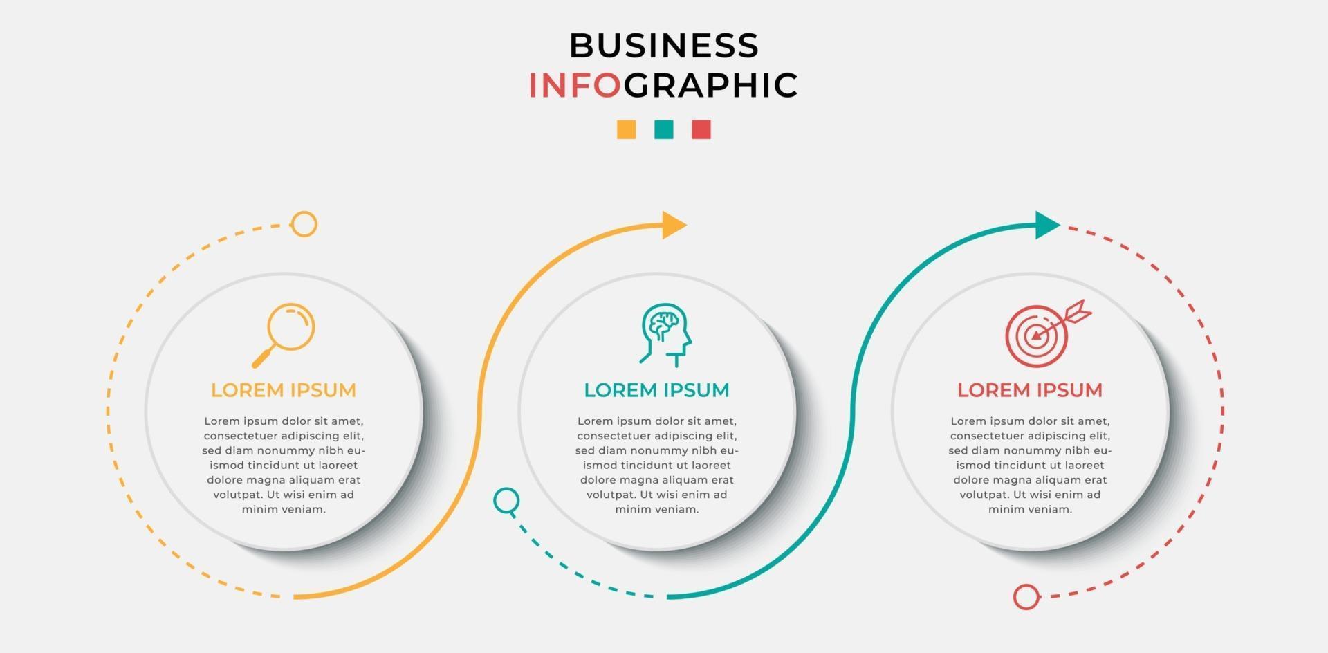 Vector Infographic design business template with icons and 3 options or steps Can be used for presentations