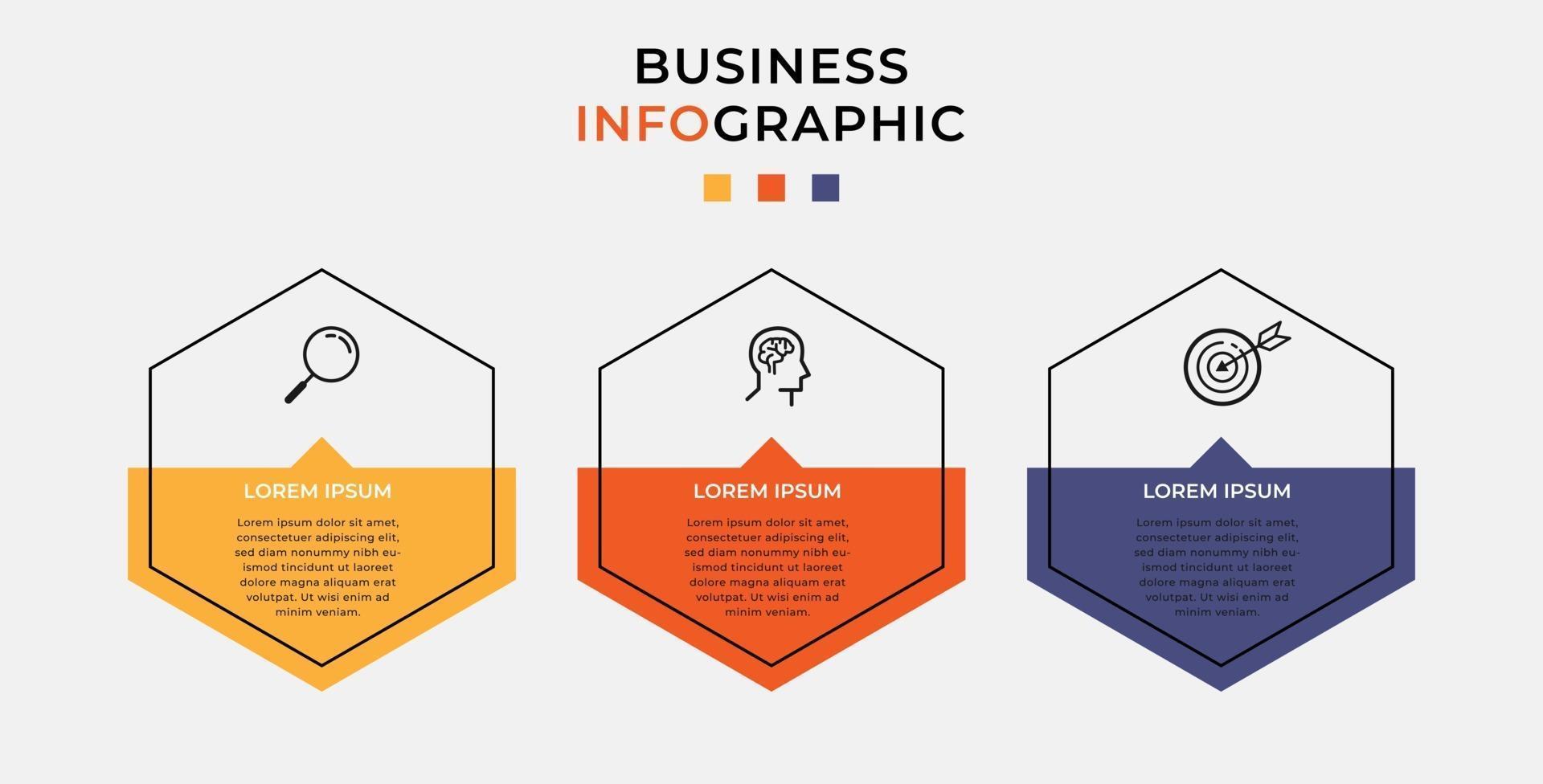 Vector Infographic design business template with icons and 3 options or steps