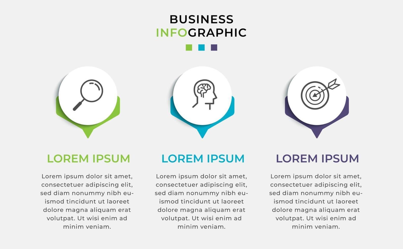 Vector Infographic design business template with icons and 3 options or steps