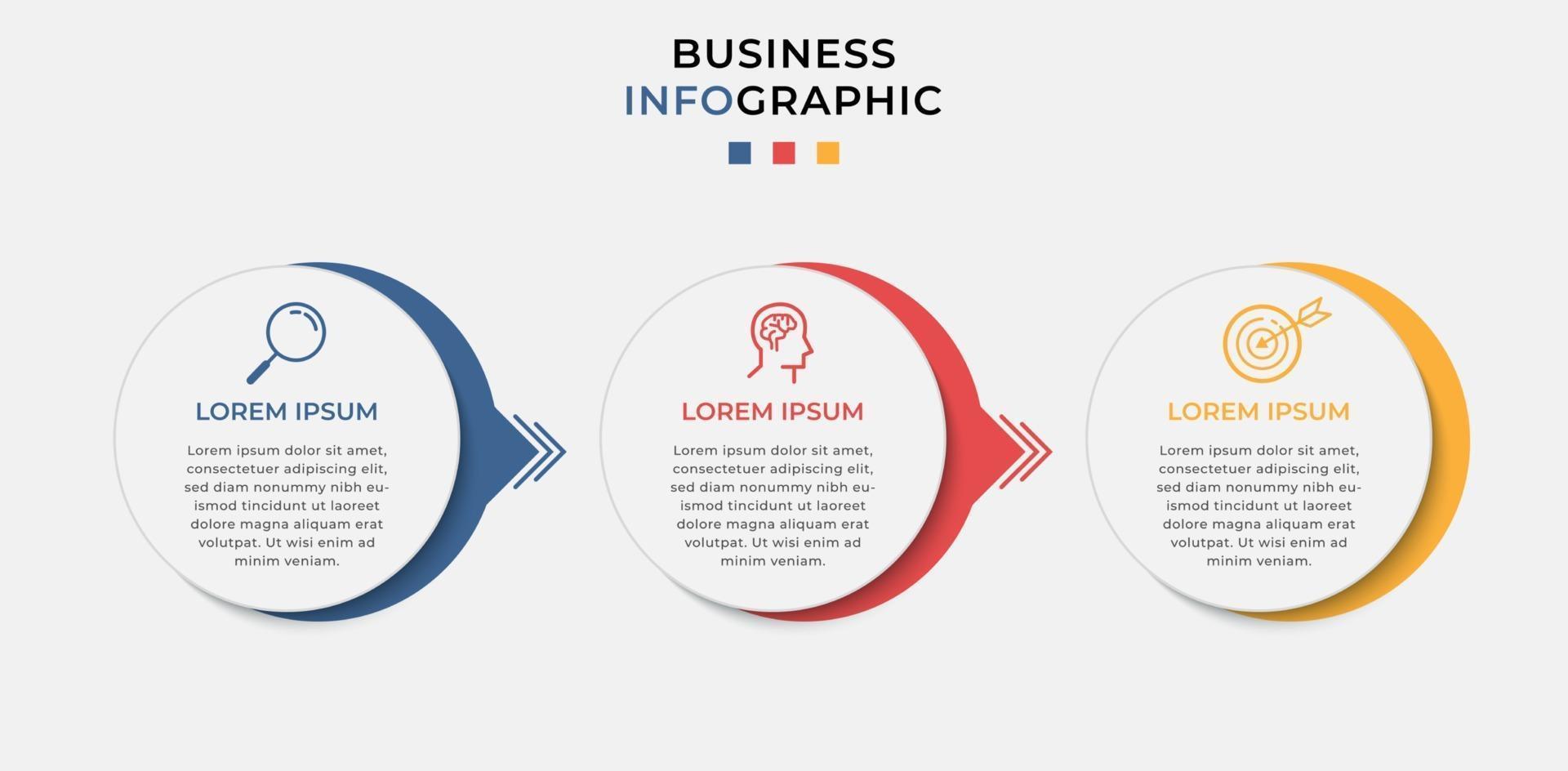 Vector Infographic design business template with icons and 3 options or steps