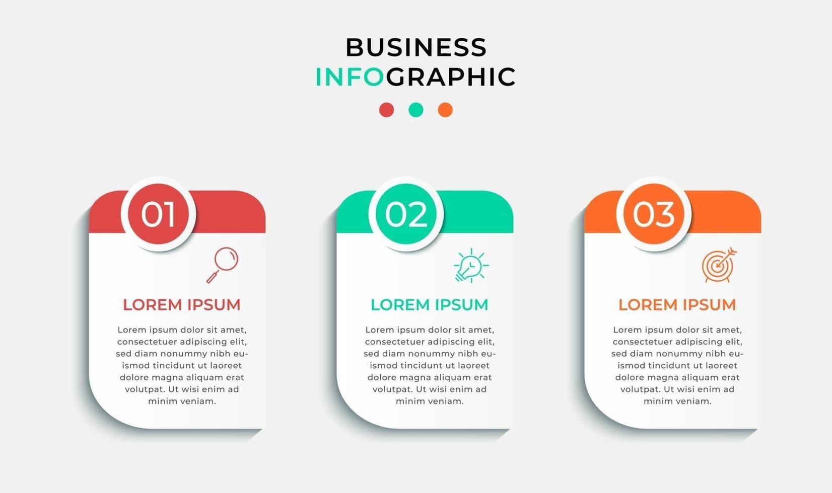 Vector Infographic design business template with icons and 3 options or steps