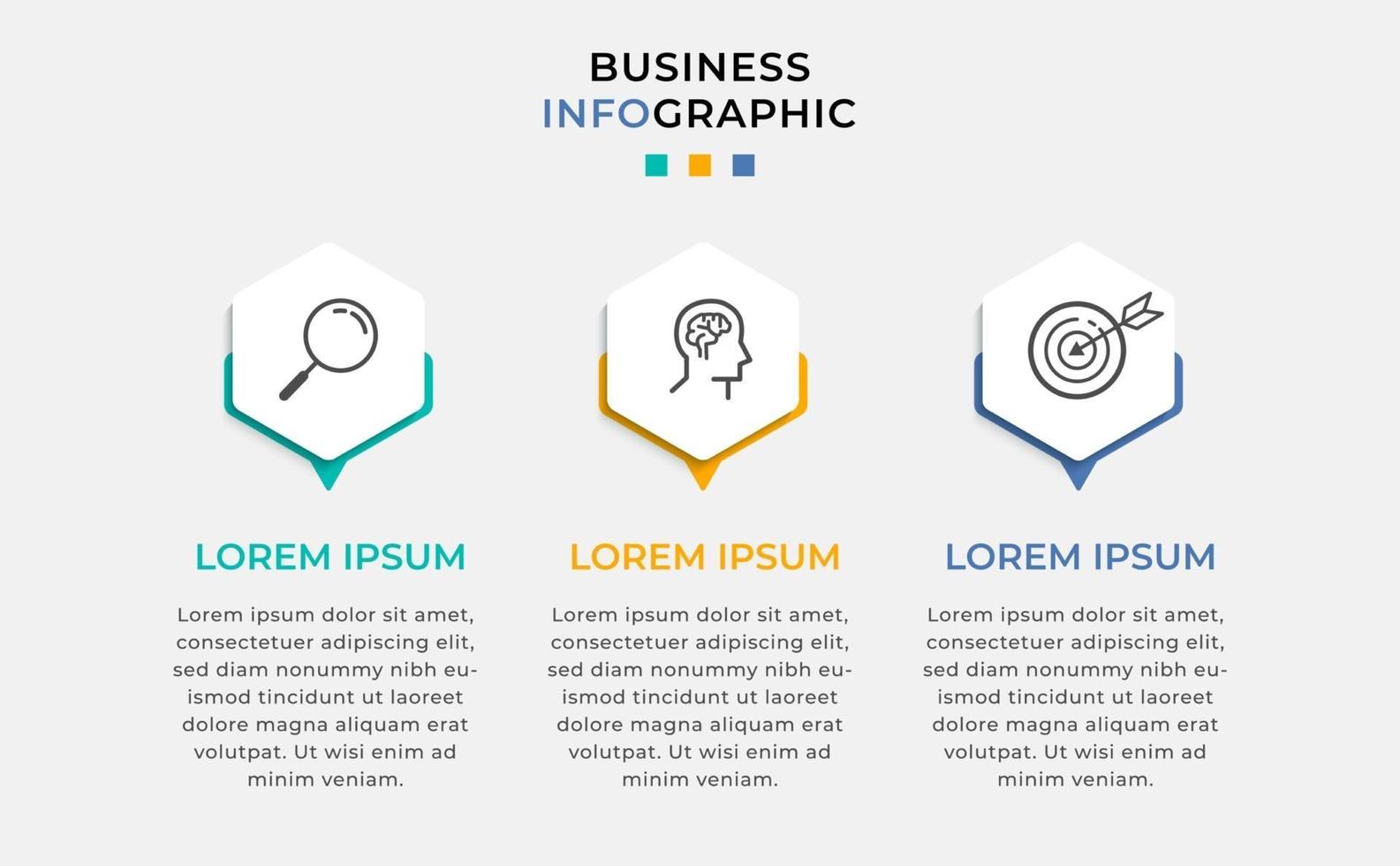 Vector Infographic design business template with icons and 3 options or steps
