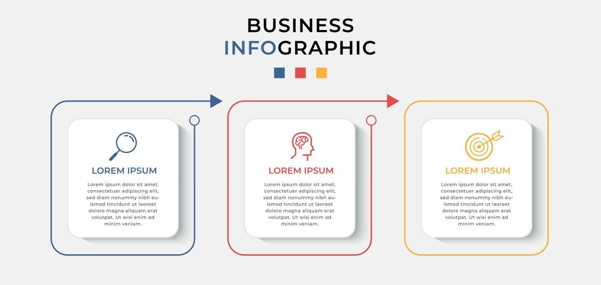 Vector Infographic design business template with icons and 3 options or steps