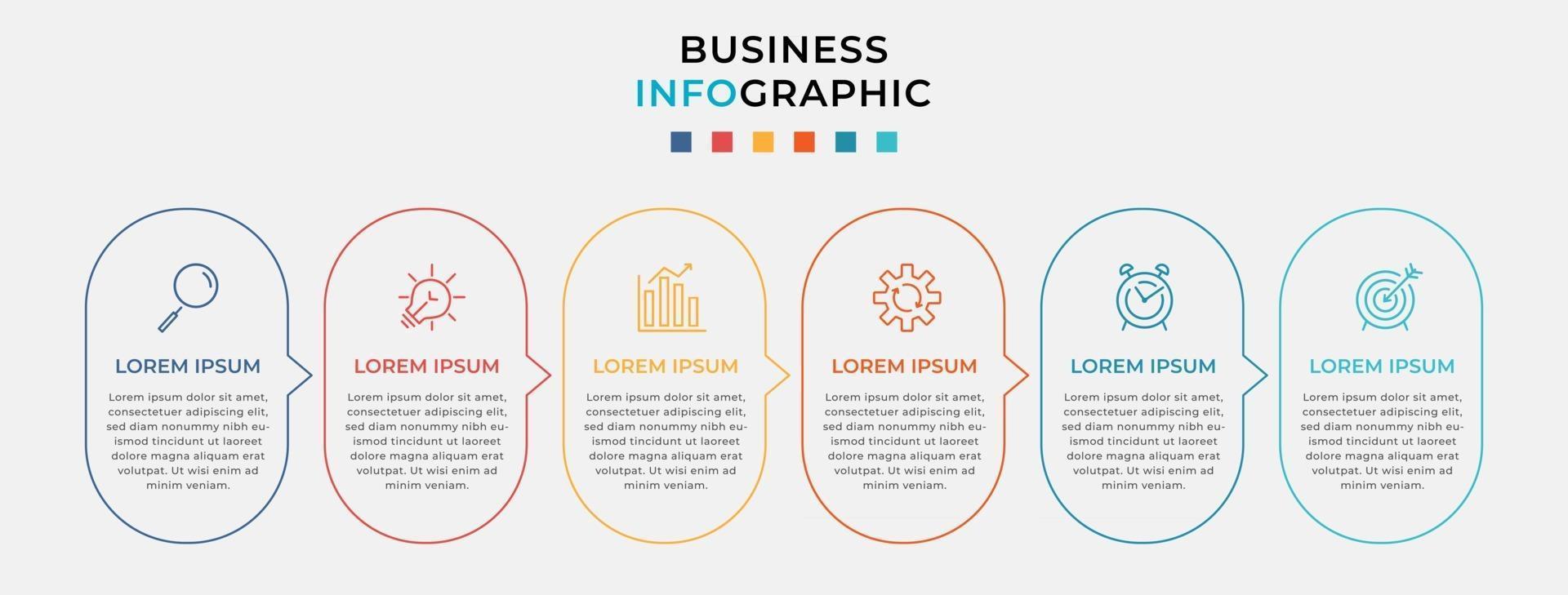 Vector Infographic design business template with icons and 6 options or steps