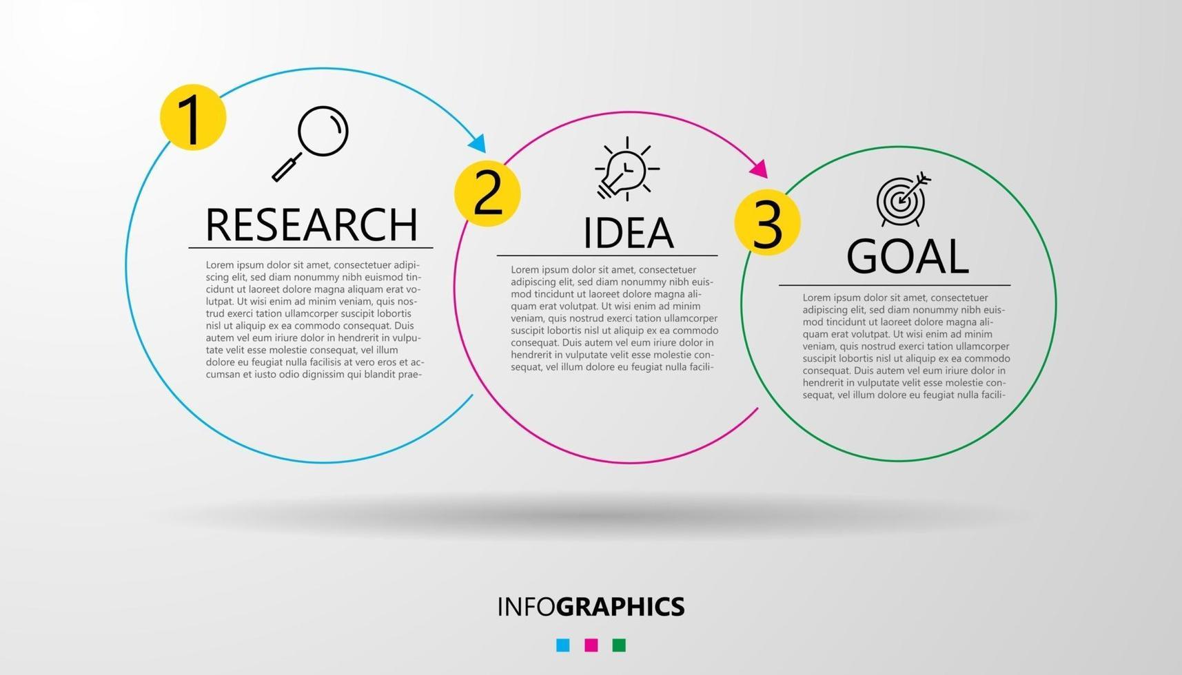 Business Infographic design template Vector with icons and 3 options or steps