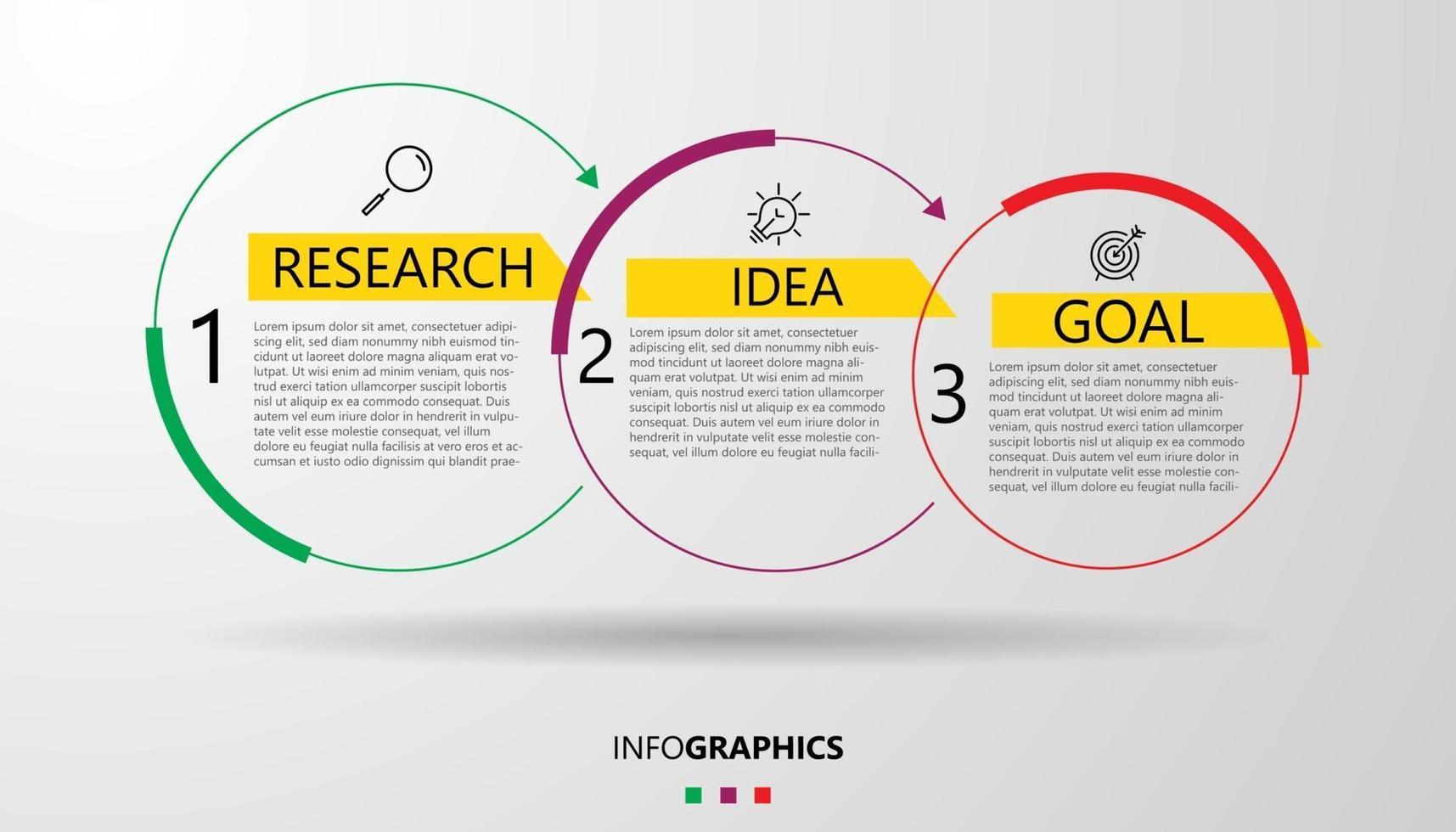 Business Infographic design template Vector with icons and 3 options or steps