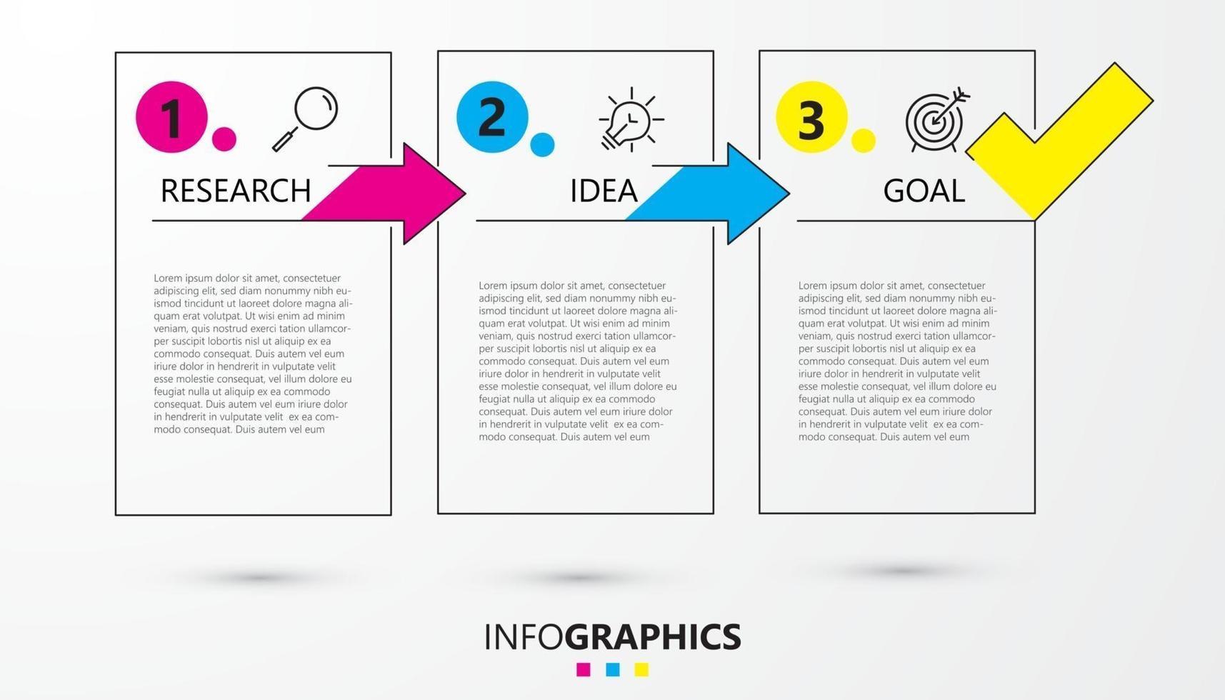 Business Infographic design template Vector with icons and 3 options or steps
