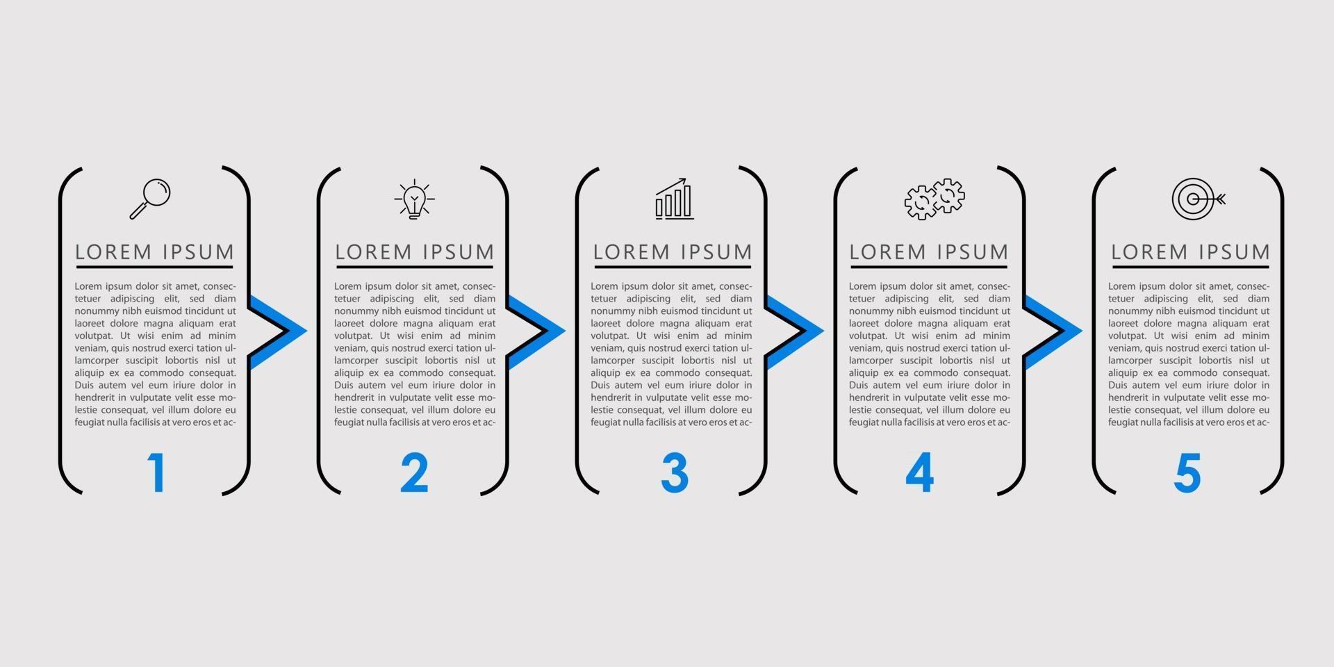 vector de plantilla de diseño de infografía empresarial con iconos y 5 opciones o pasos