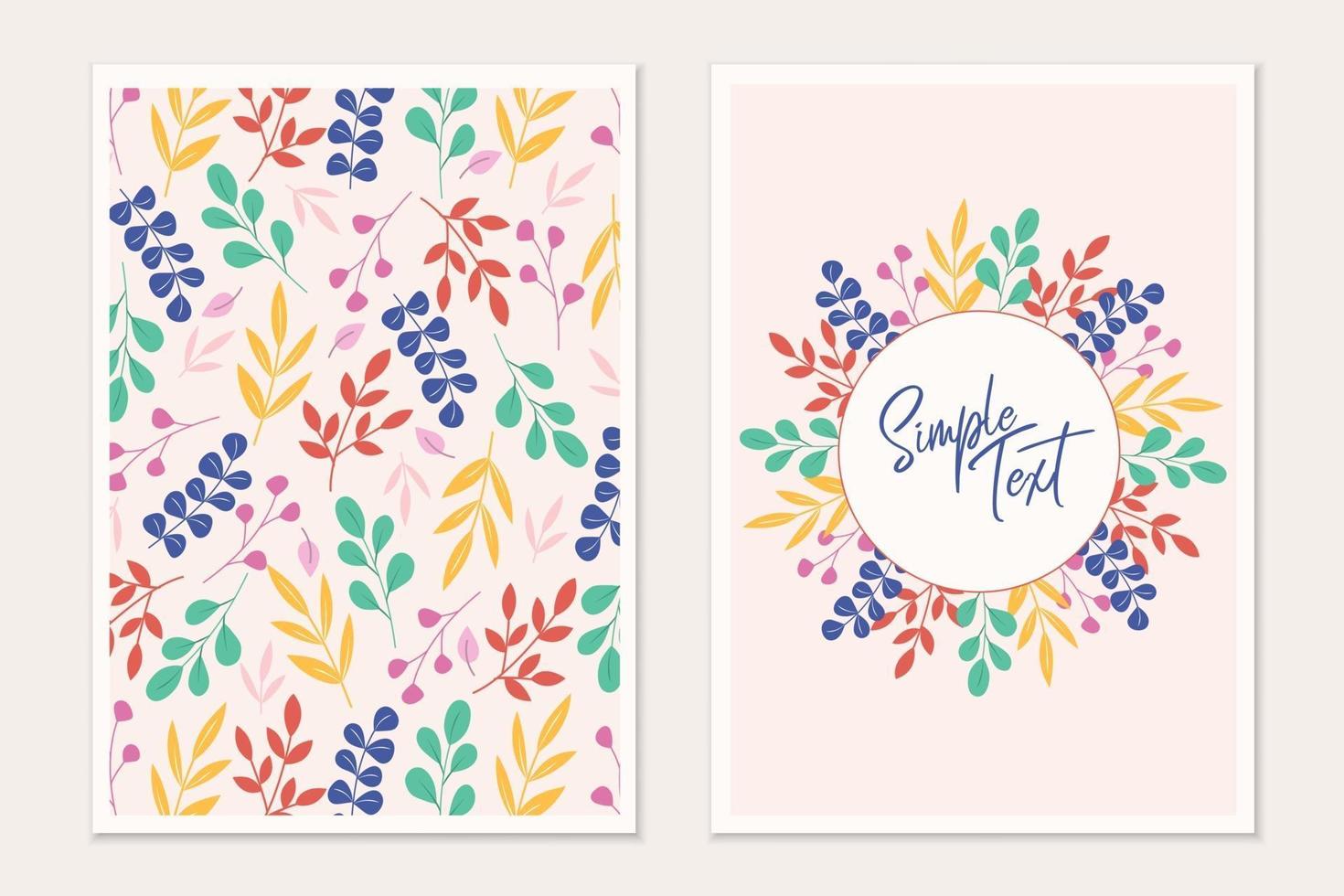Botanical greeting card template vector