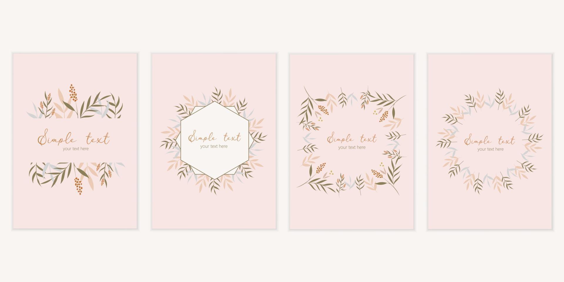 Botanical greeting card template vector