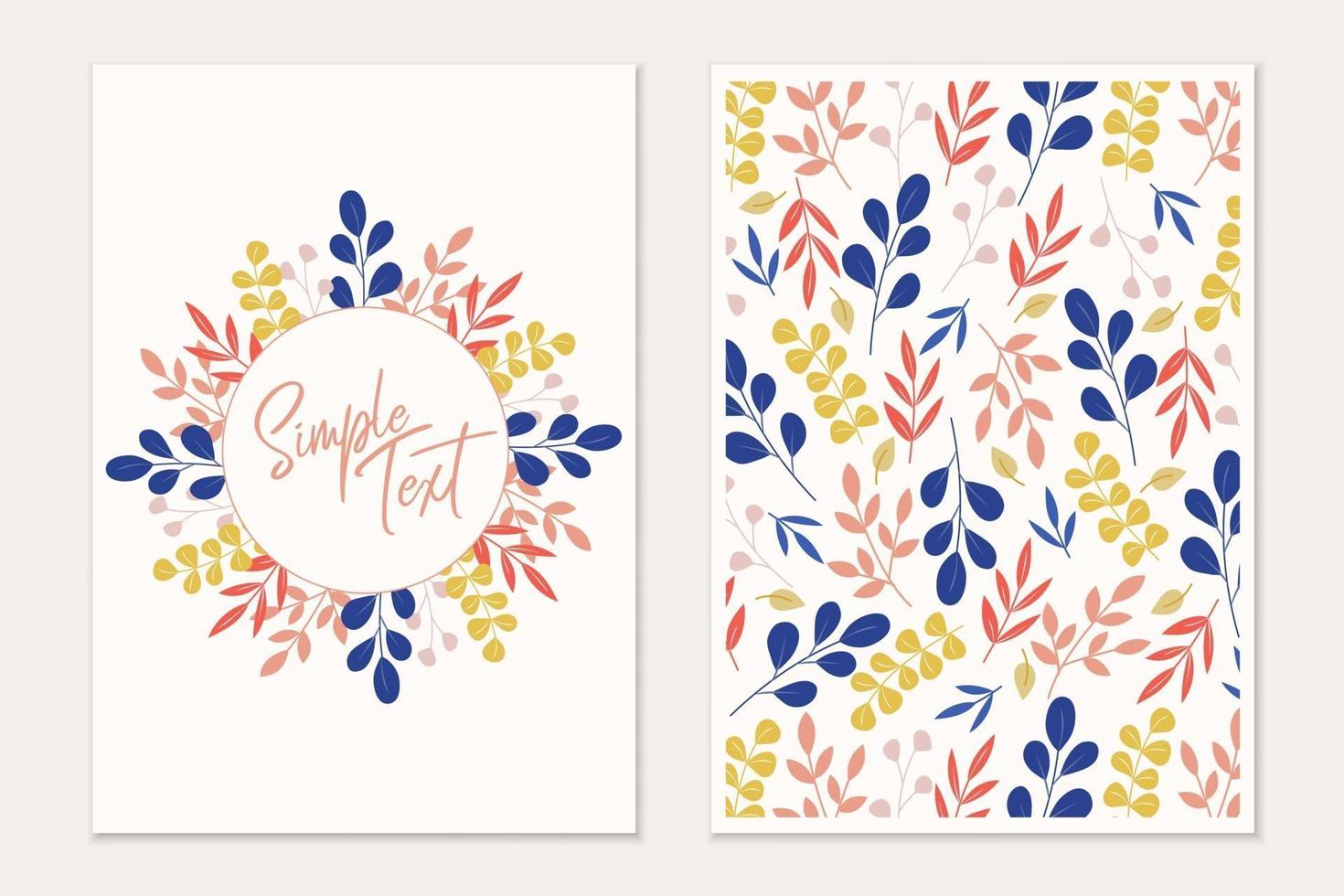 Botanical greeting card template vector