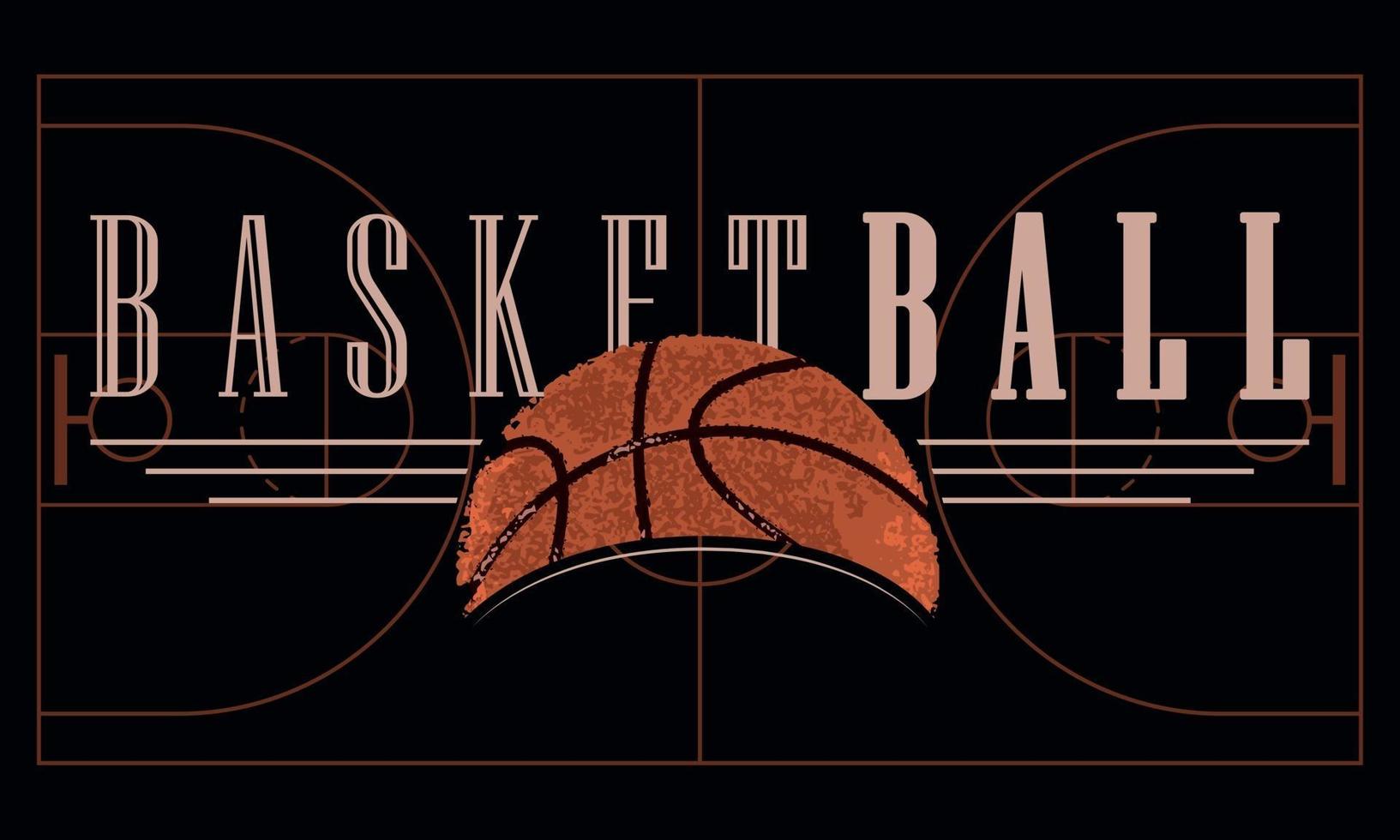 Pelota de baloncesto aislada con una textura grunge vector