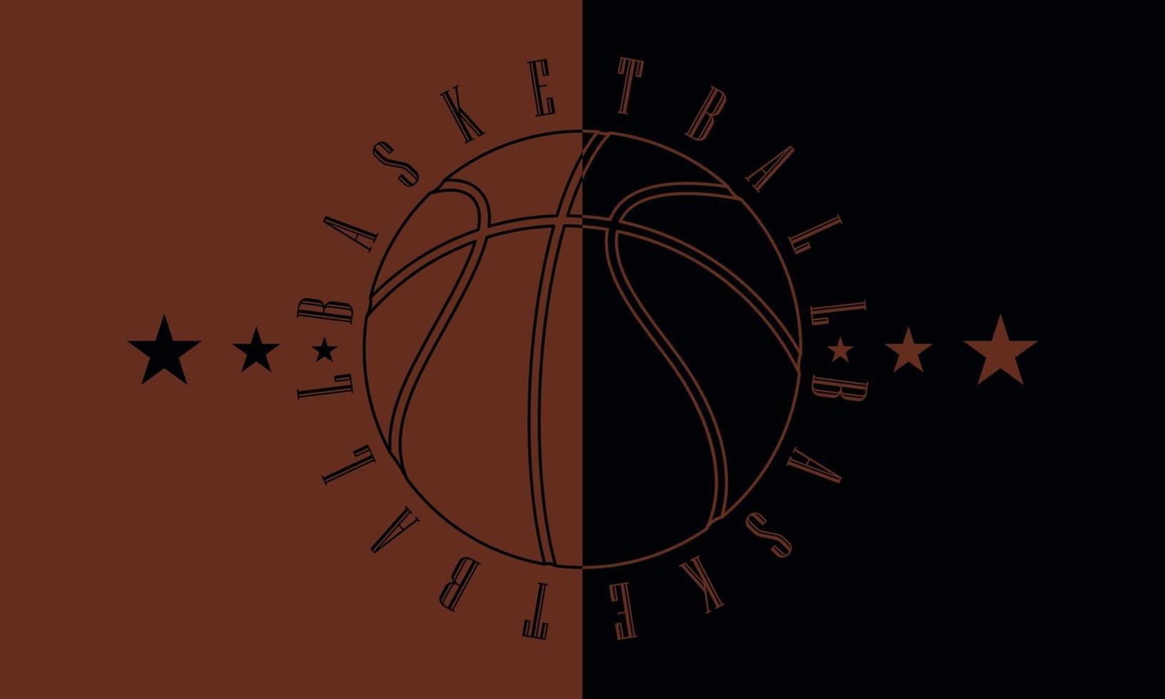 Outline of a basketball ball on a sport poster vector