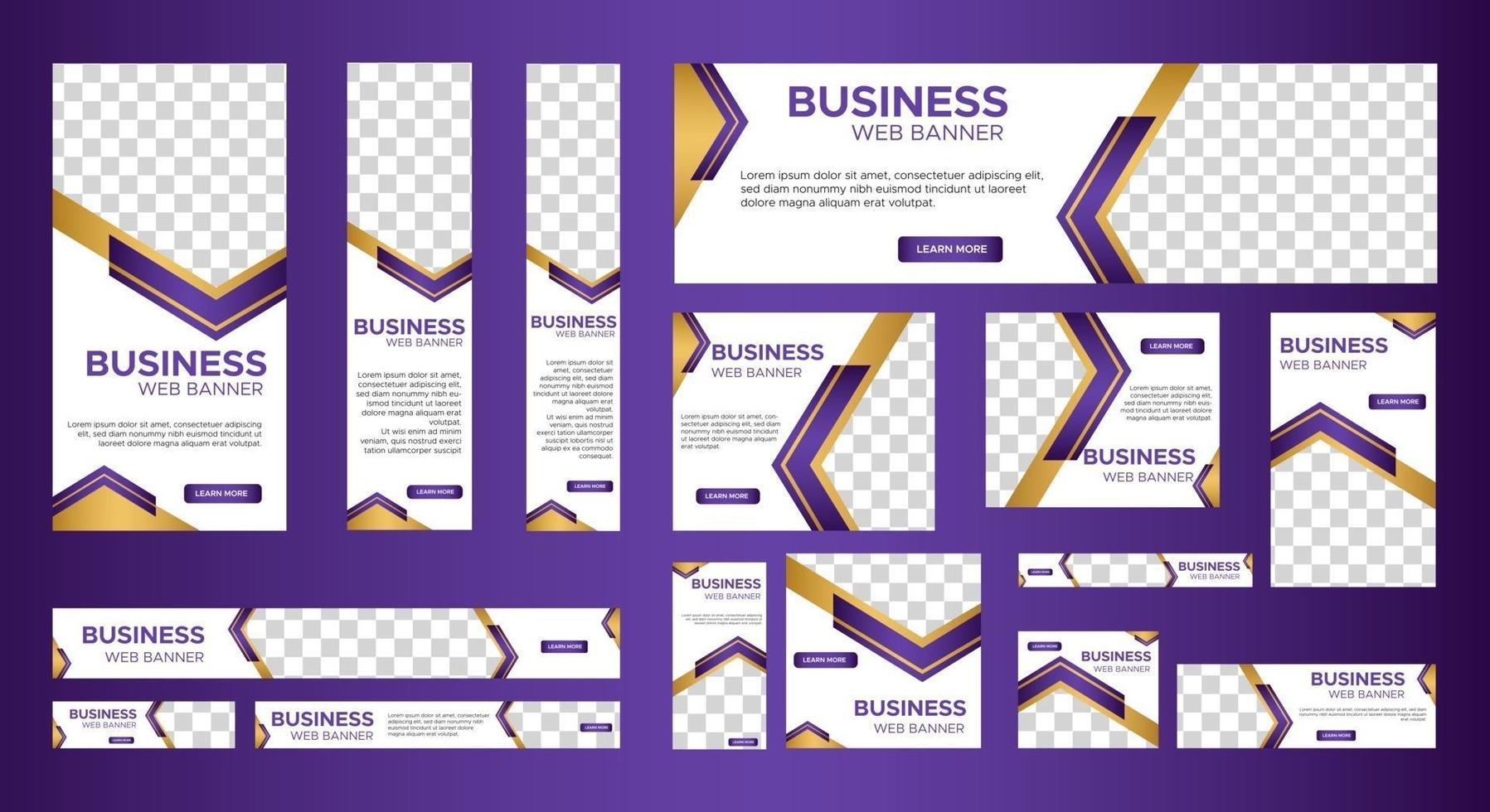 Set of elegant business web banners template vector