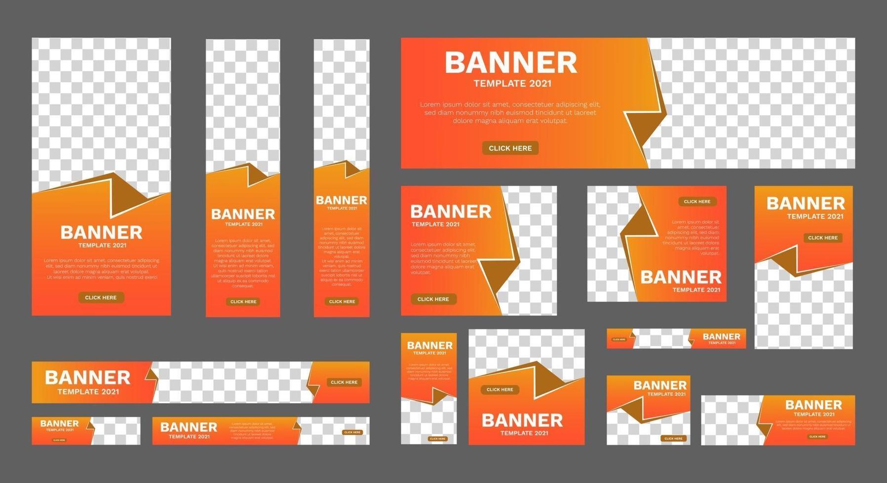 Conjunto de plantillas web de diseño de banner de negocios degradado moderno vector