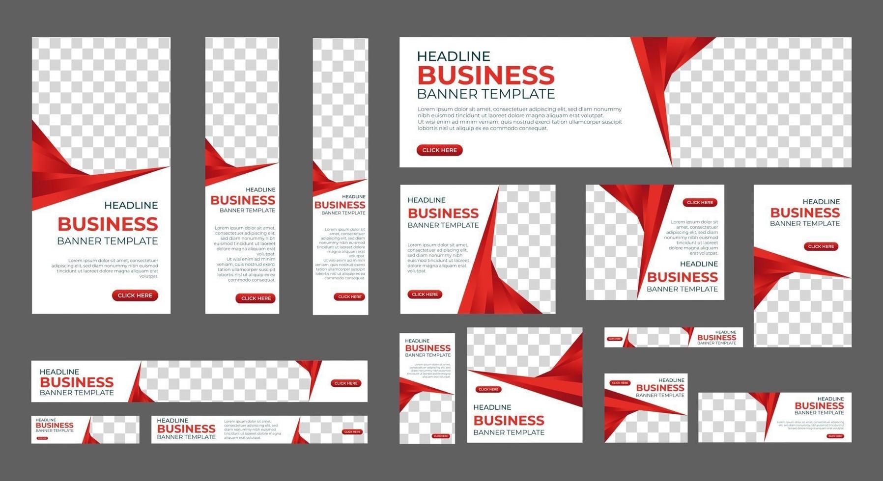 Business web banners with standard size and place for photos vector