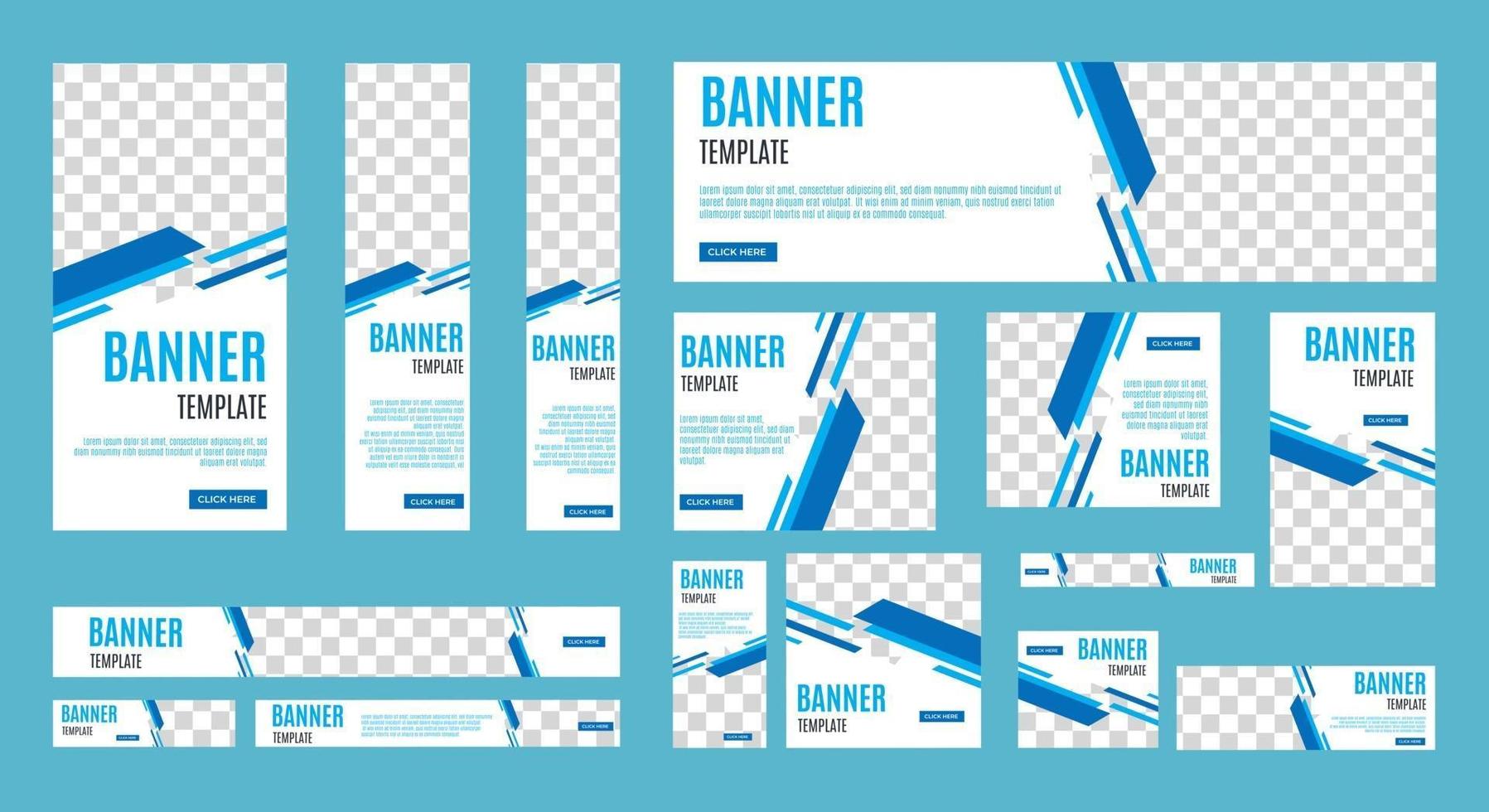 Business web banners with standard size and place for photos vector