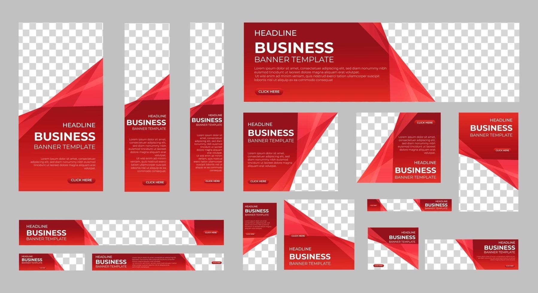 Business web banners with standard size and place for photos vector