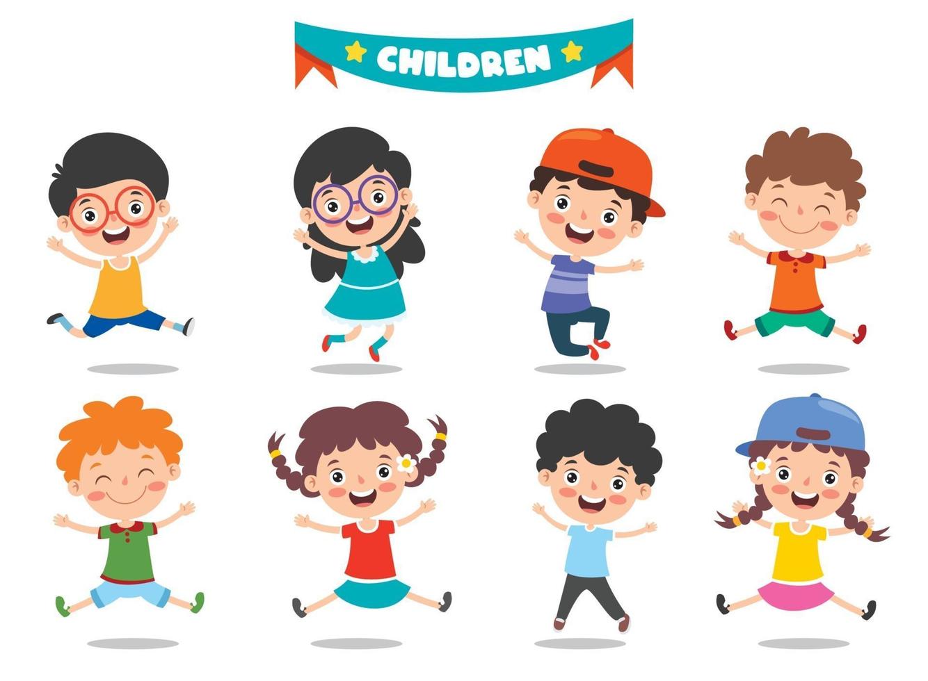 Little Children Having Fun Together vector