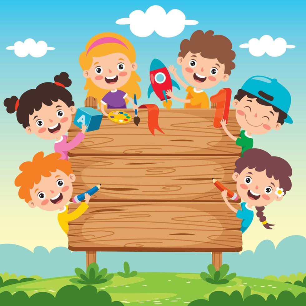 niños felices de la escuela de dibujos animados lindo 2383471 Vector en  Vecteezy