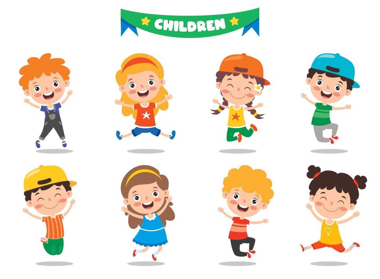 Little Children Having Fun Together vector