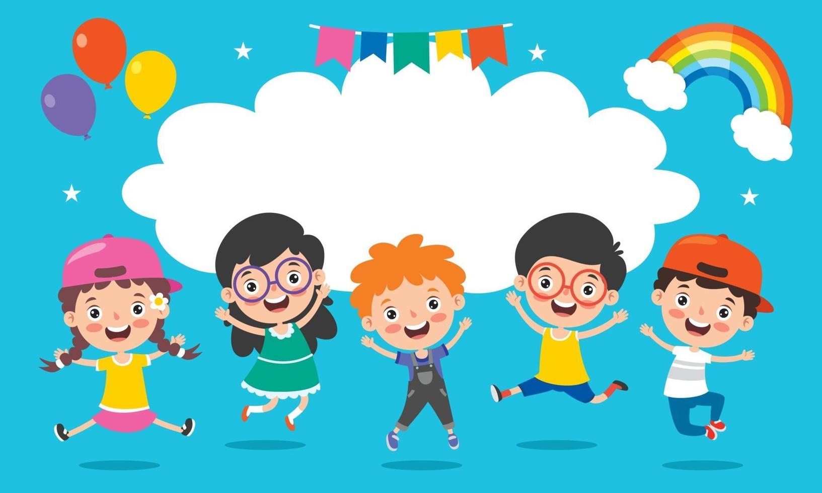 Little Children Having Fun Together vector