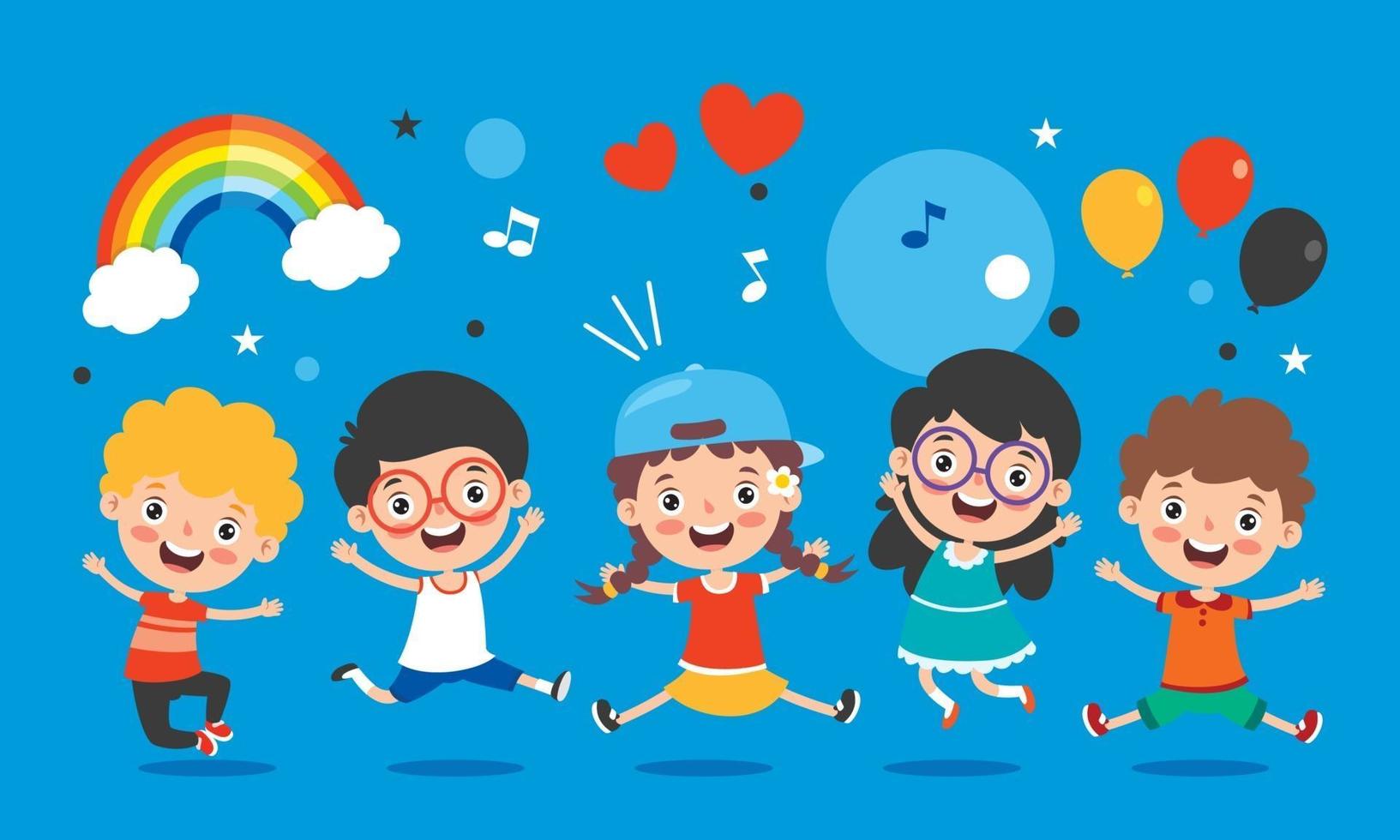 Little Children Having Fun Together vector