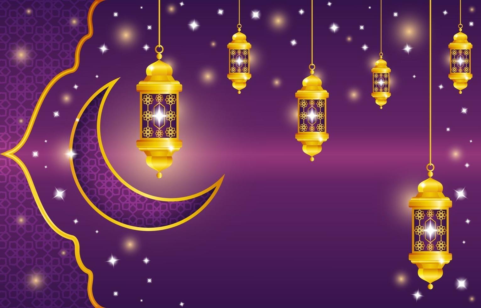 Gradient Purple Lantern Background vector