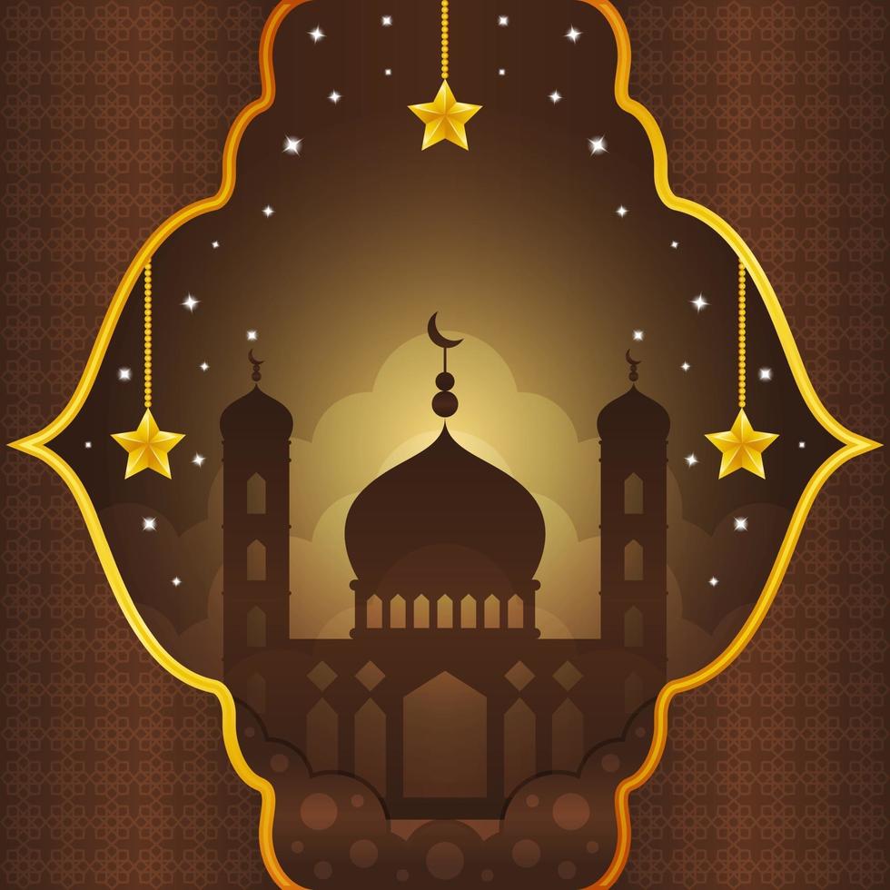 Elegant Silhouette Mosque Background vector