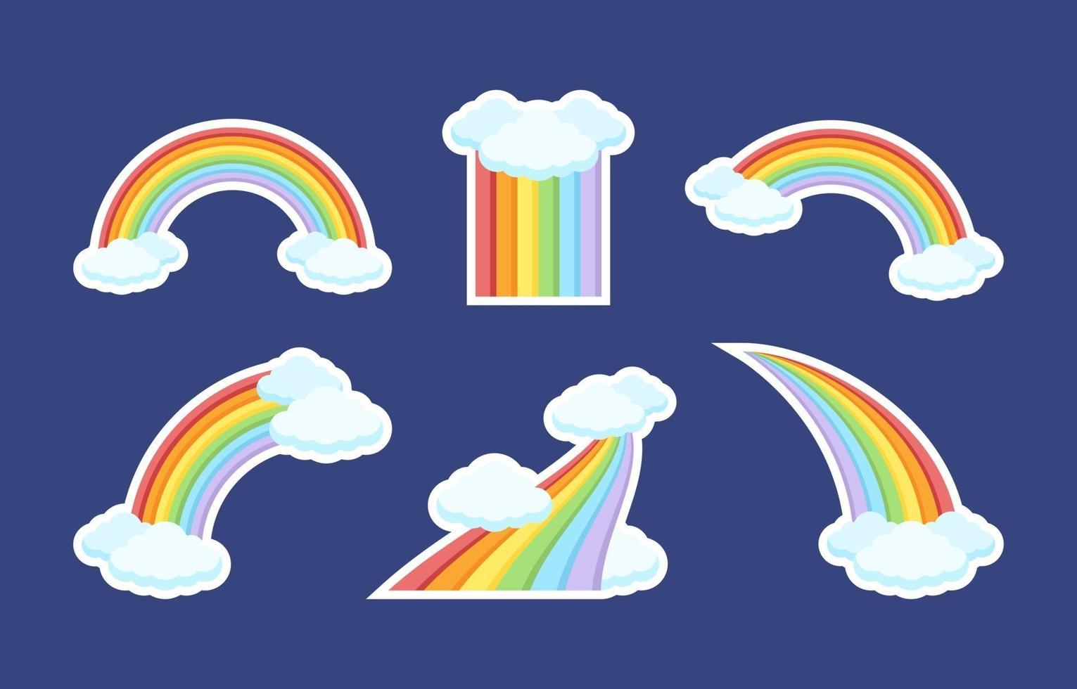 Colourful Rainbow Sticker Collection vector