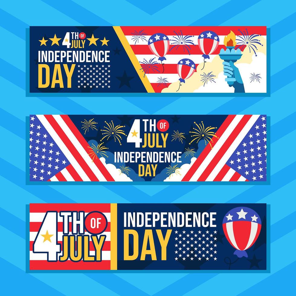 Celebration of America Independence Day Banners vector