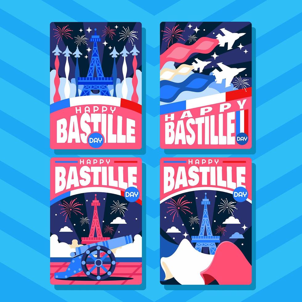 The Night of Bastille Card vector